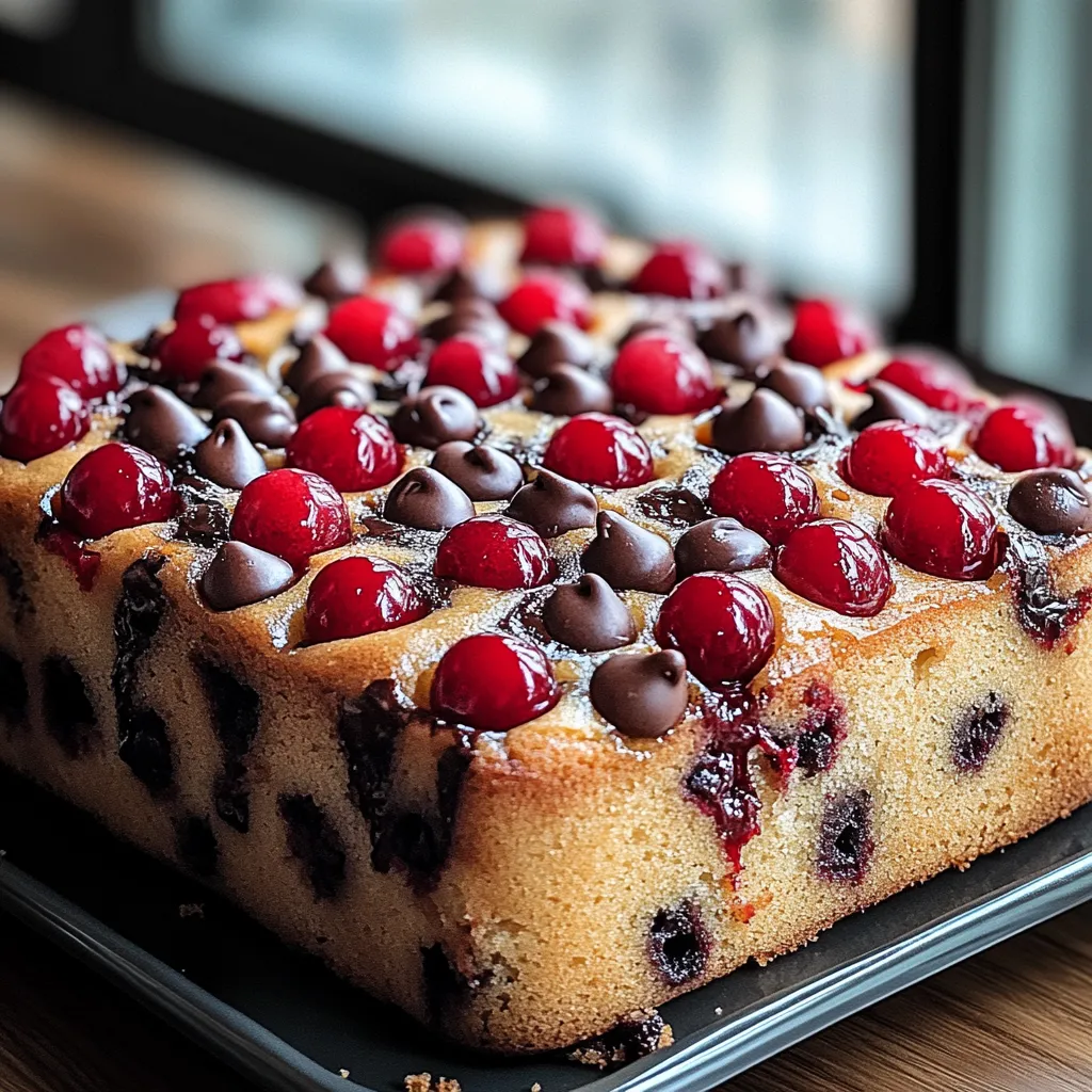 Cherry Chocolate Chip Poke Cake
