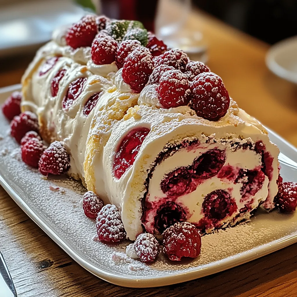 Raspberry White Chocolate Cake Roll