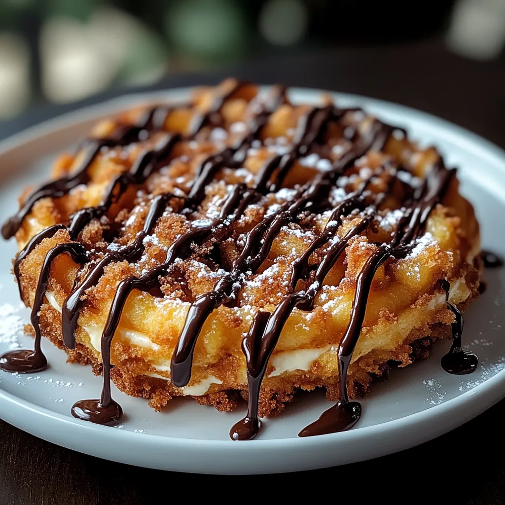 Crispy Homemade Funnel Cake with Chocolate Drizzle
