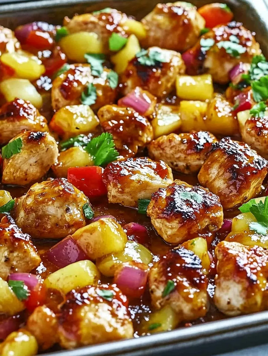 Easy Hawaiian Chicken Sheet Pan