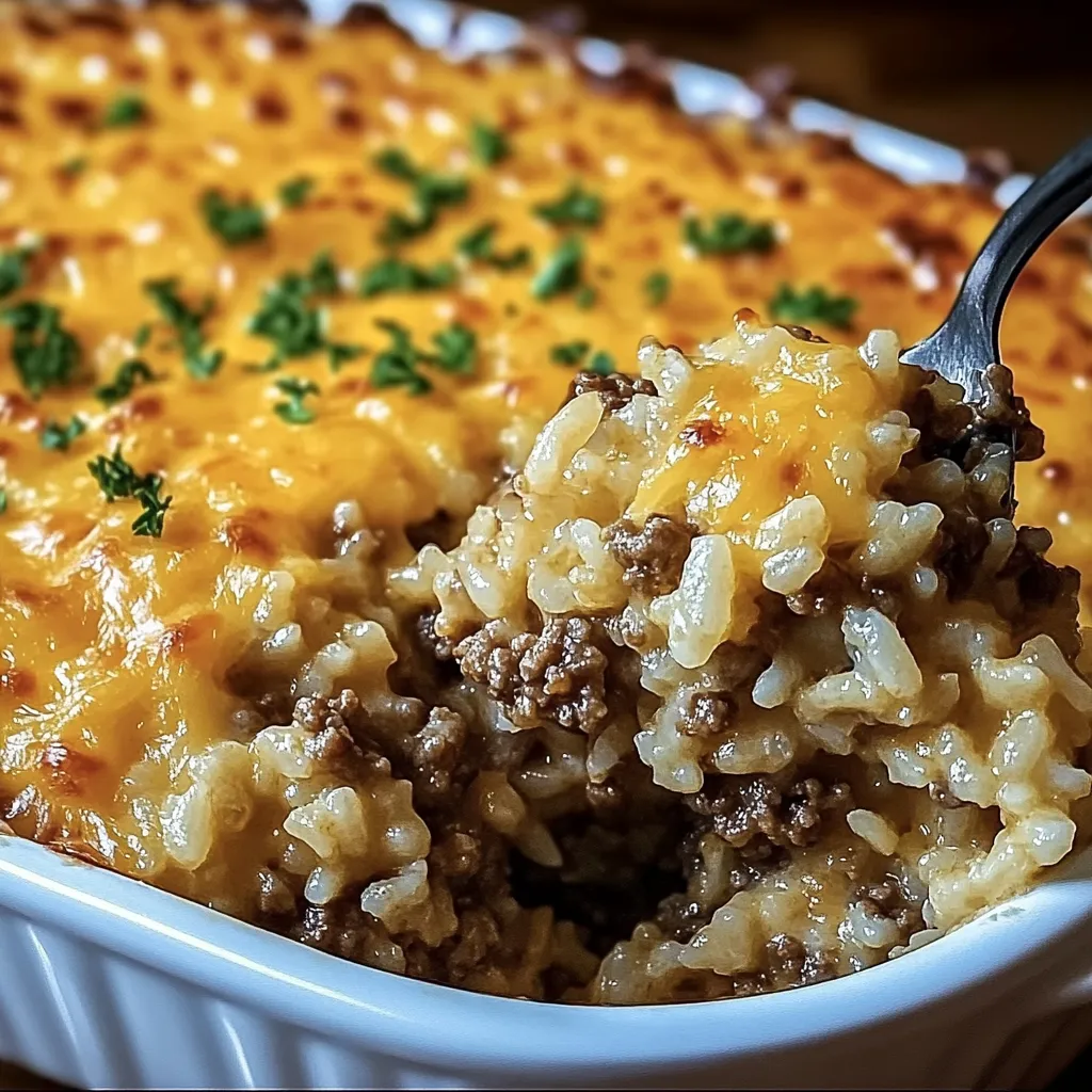 Cheesy Ground Beef Rice Casserole: A Comforting and Easy Meal
