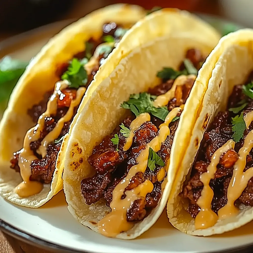 Garlic Butter Honey BBQ Beef Tacos