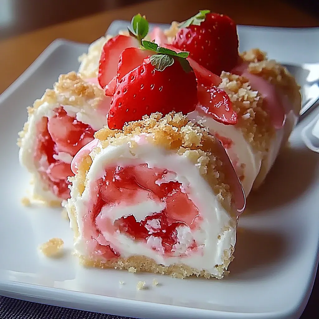 Sweet Strawberry Shortcake Cheesecake Rolls