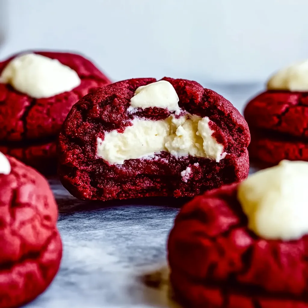 Cheesecake Stuffed Red Velvet Cookies
