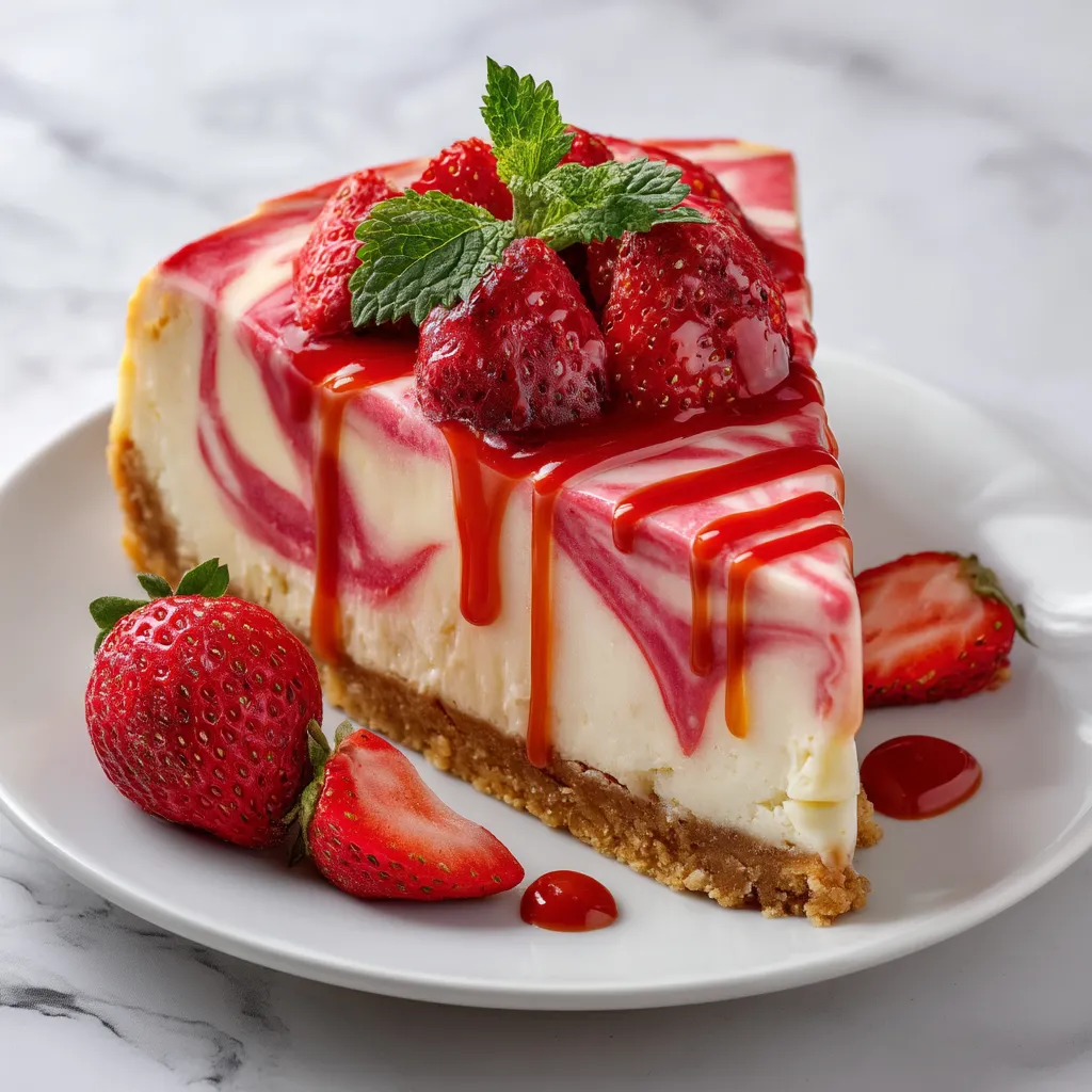 Strawberry Swirl Cheesecake Recipe