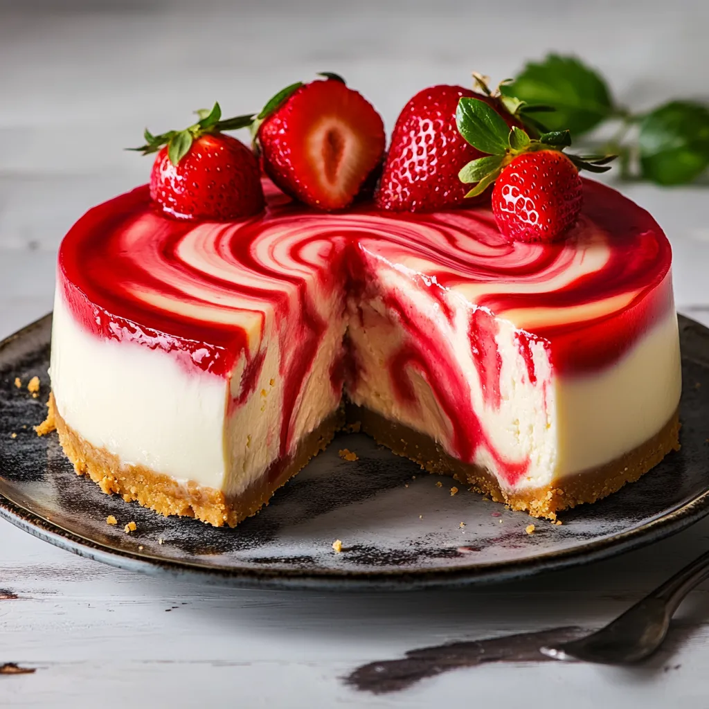 Strawberry Swirl Cheesecake Recipe