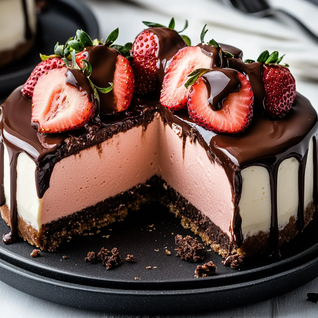 Chocolate Covered Strawberry Cheesecake Recipe