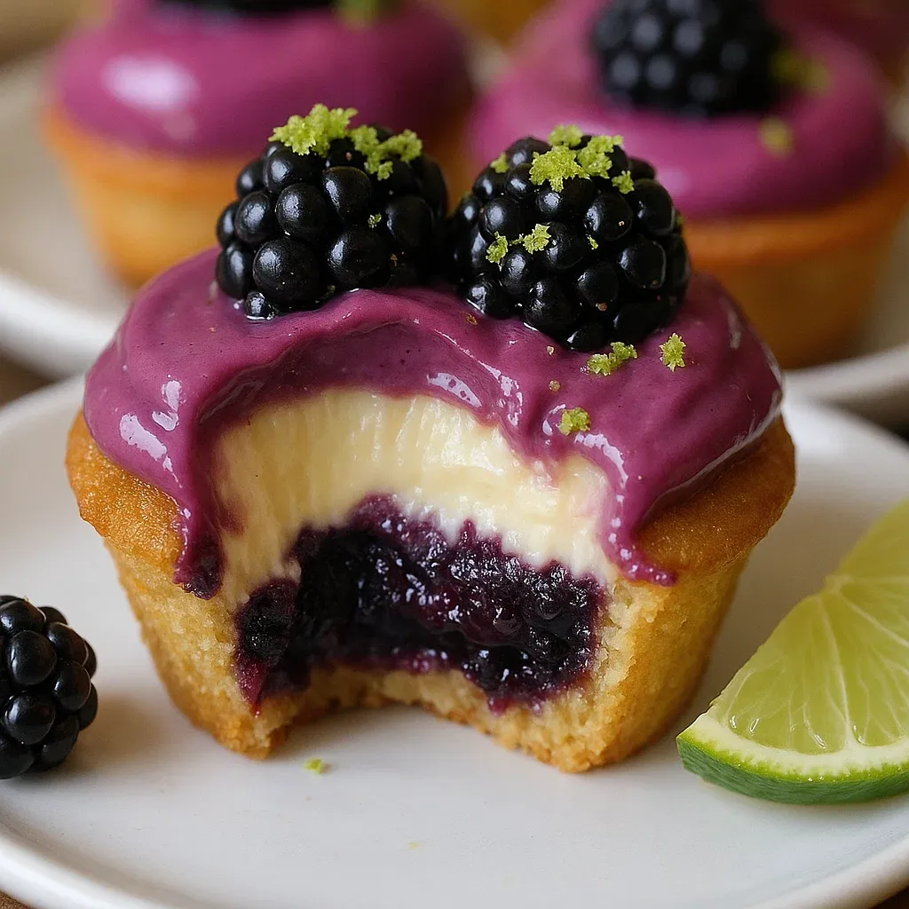 Blackberry Lime Cheesecake Cupcakes – Easy Recipe