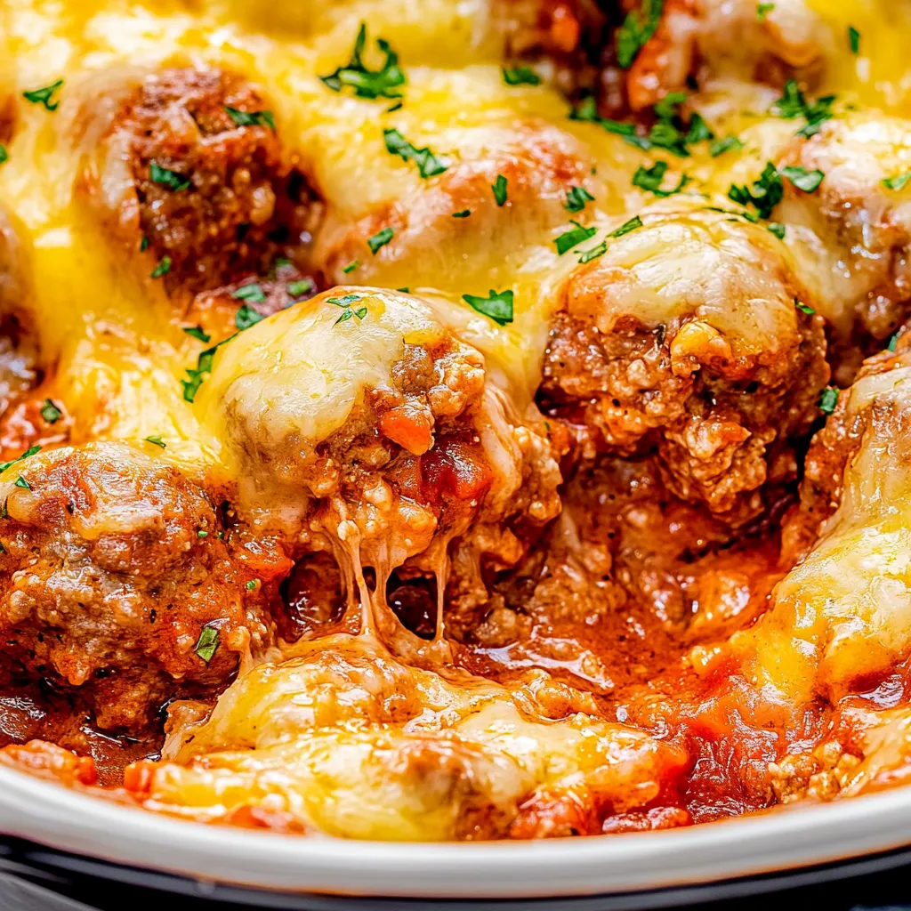 Cheesy Meatball Casserole