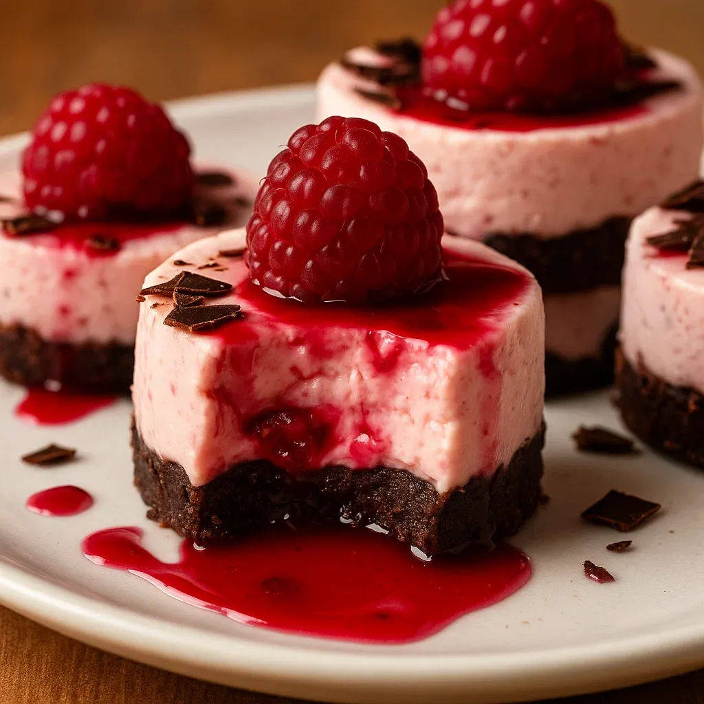 Raspberry Cheesecake Bites with Chocolate Crust