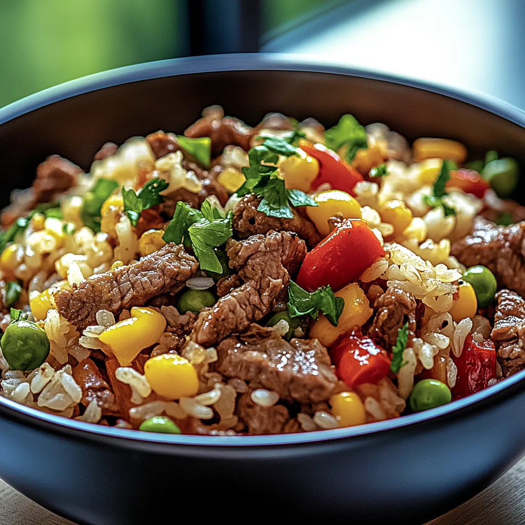 Beef and Pepper Rice Bowl Recipe