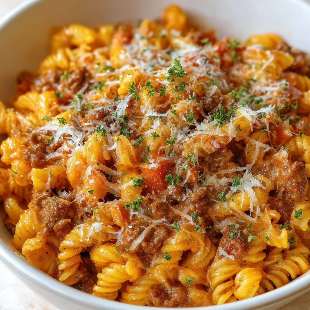 One-Pot Creamy Ground Beef Pasta