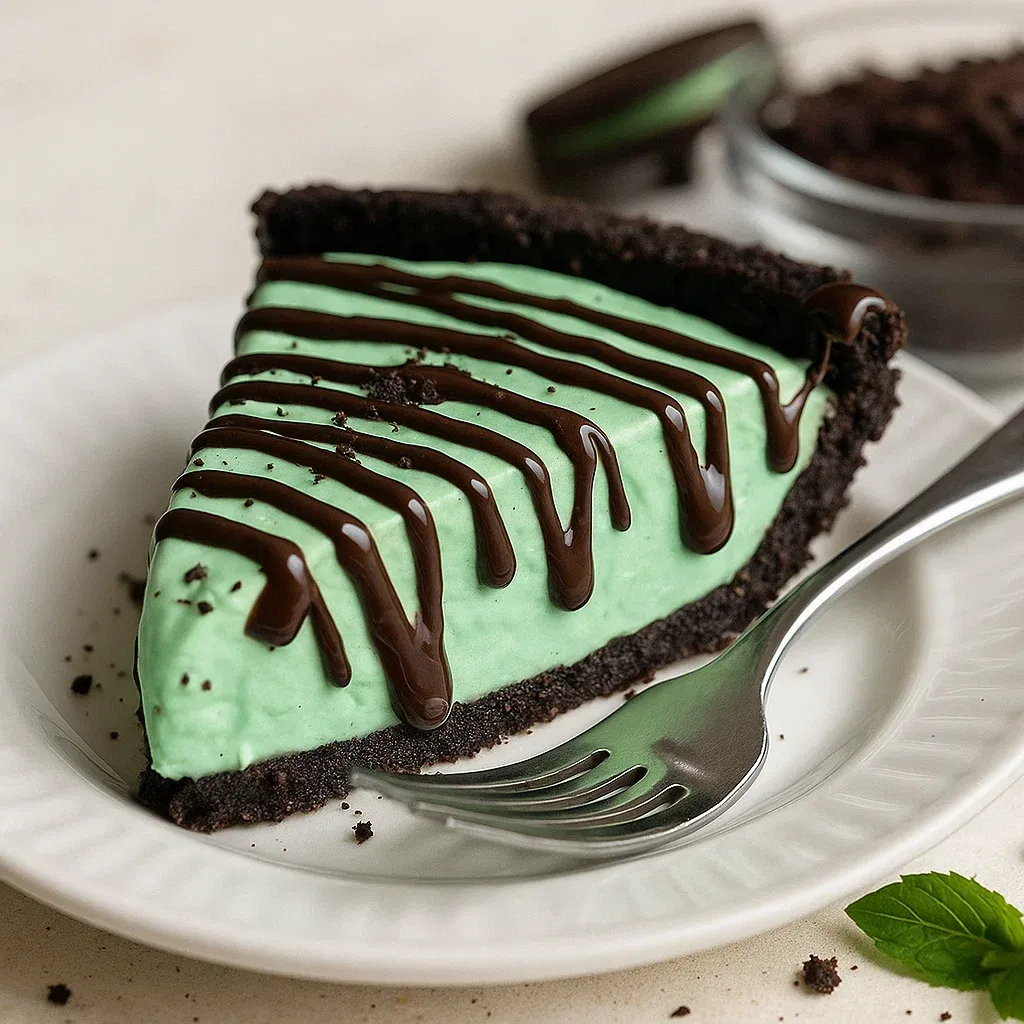 No Bake Mint Chocolate Pie