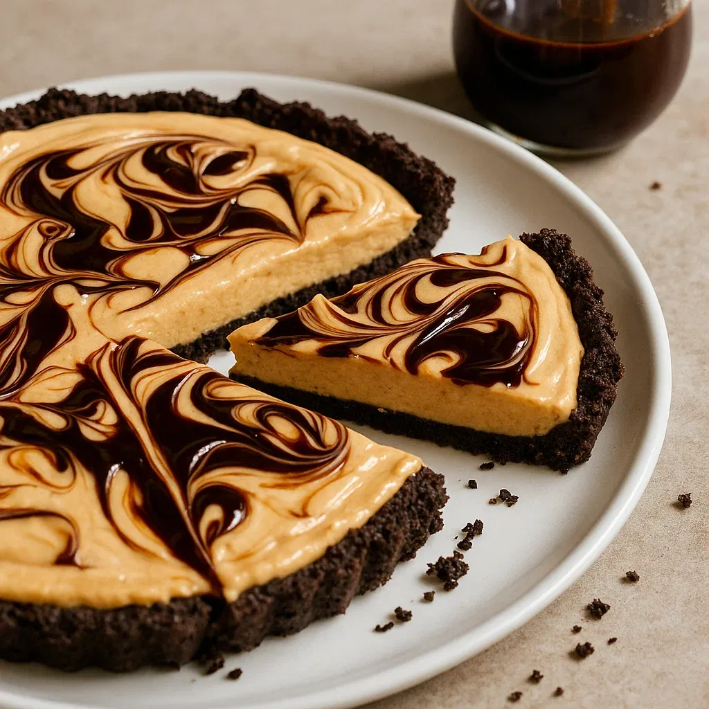 Chocolate Peanut Butter Swirl Tart