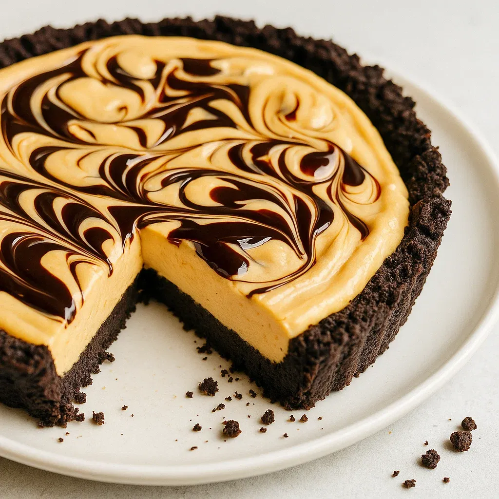 Chocolate Peanut Butter Swirl Tart