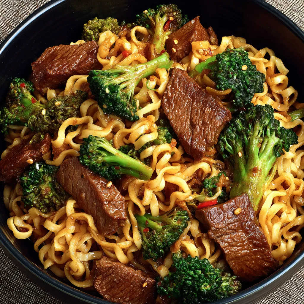Beef and Broccoli Ramen Stir Fry