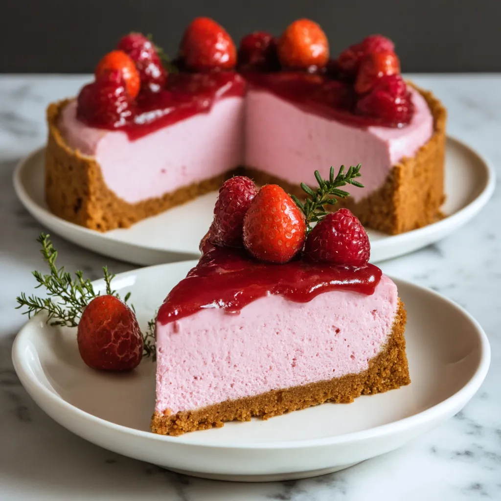 Easy Baked Raspberry Cheesecake