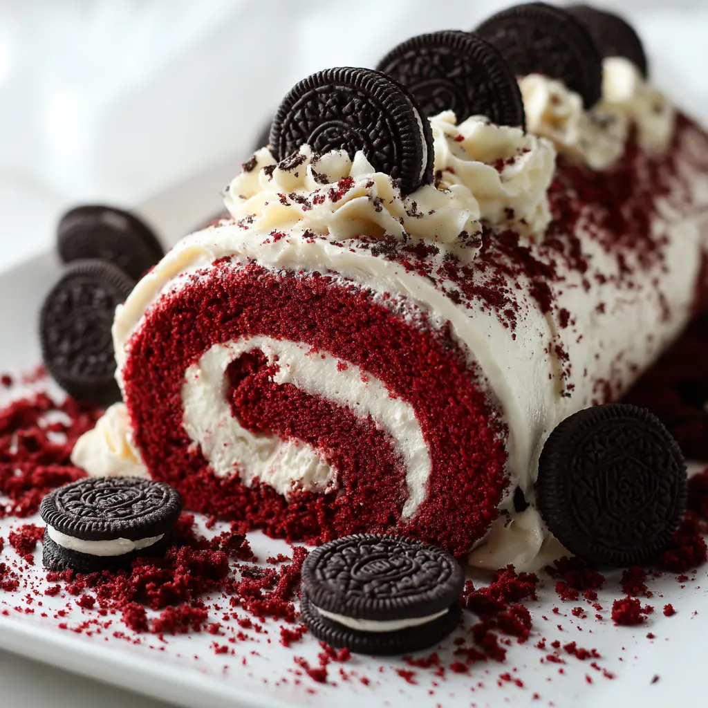 Red Velvet Oreo Cake Roll Explosion
