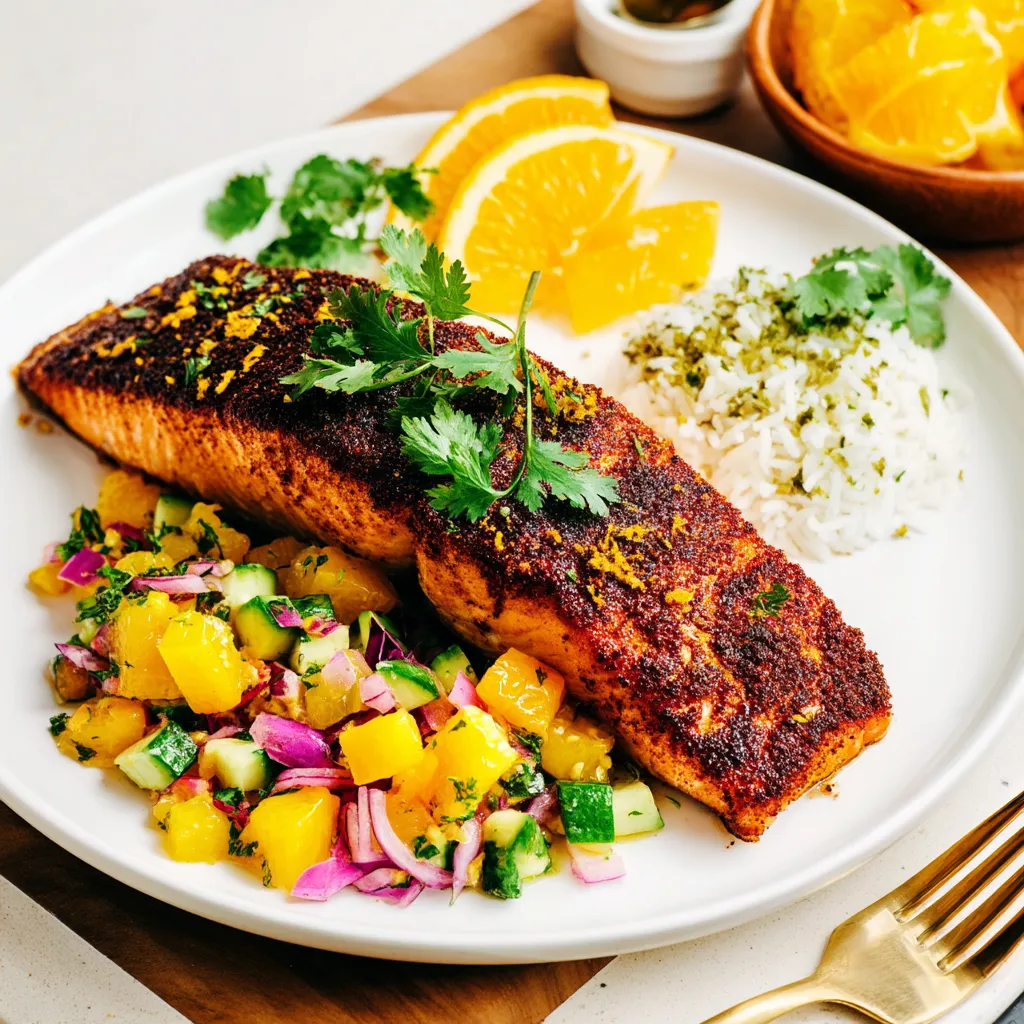 Sumac-Blackened Salmon with Citrus Salsa