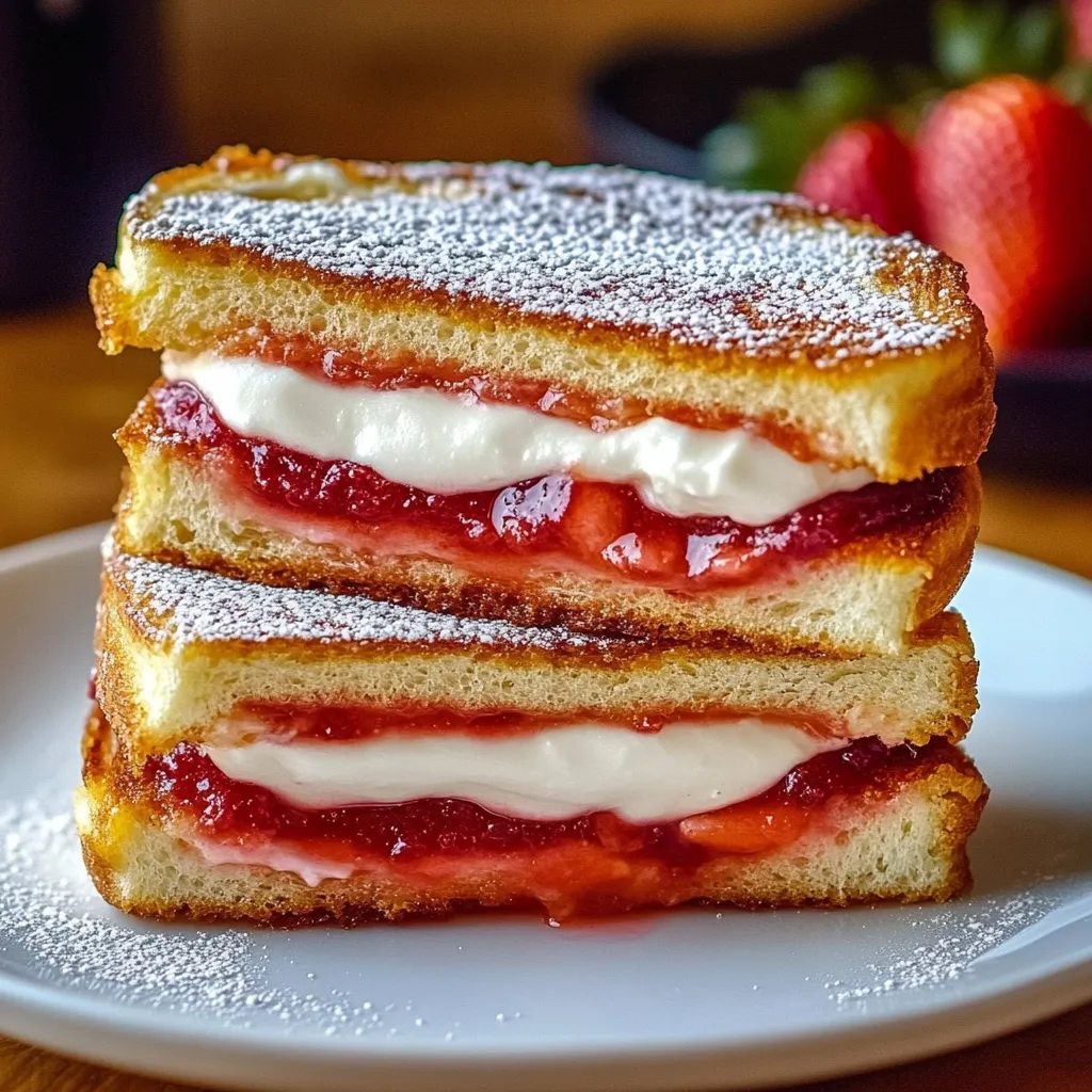 Fried Strawberry Cheesecake Sandwiches