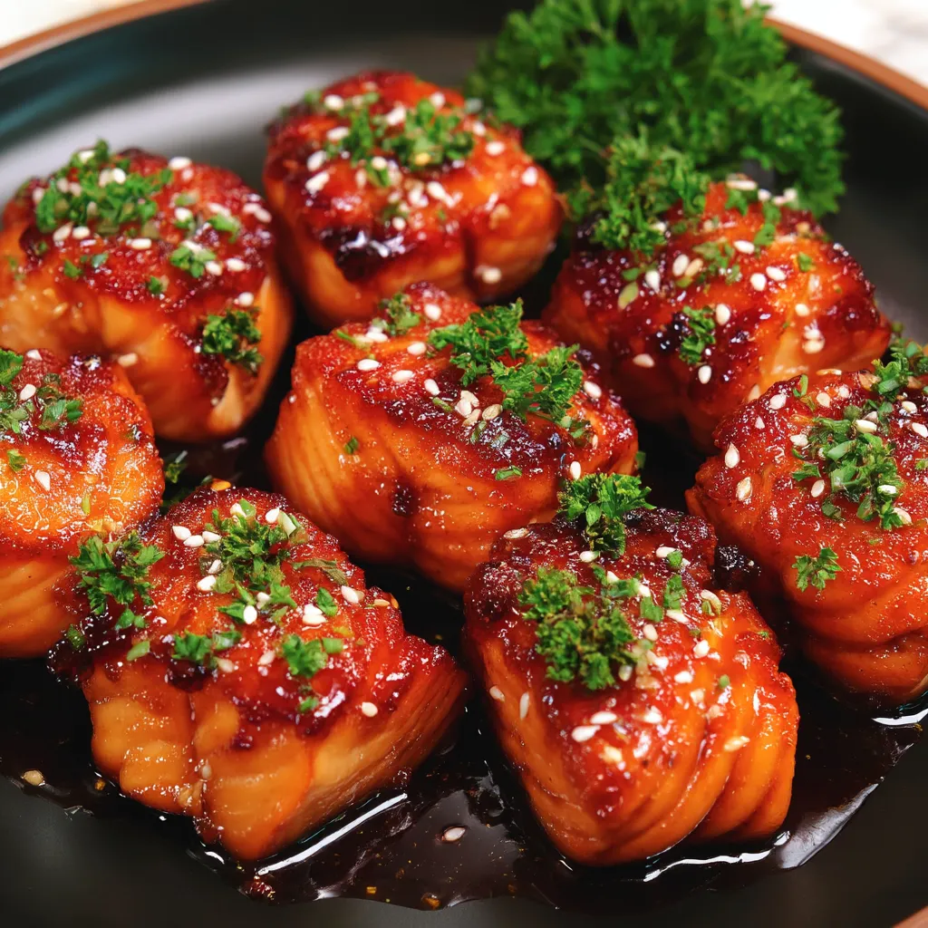 Honey Garlic Salmon Bites