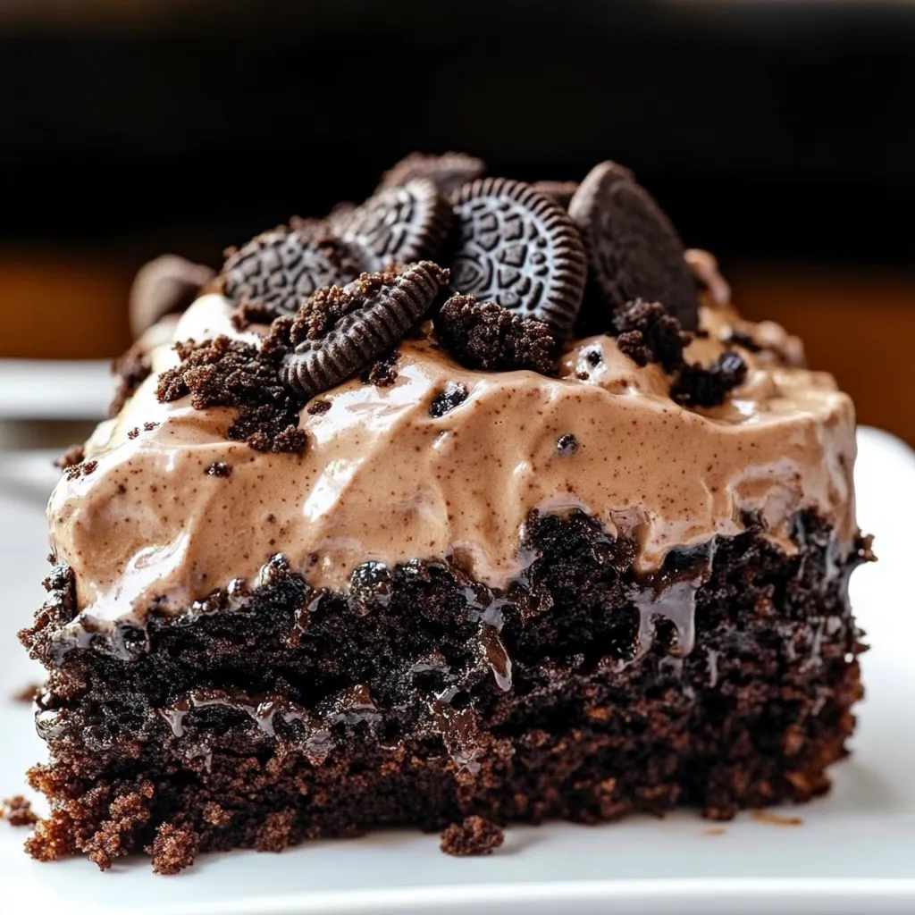 Chocolate Oreo Poke Cake