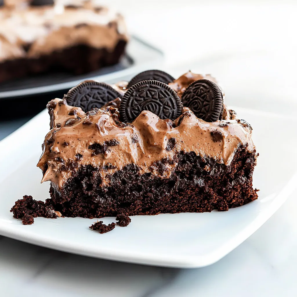 Chocolate Oreo Poke Cake