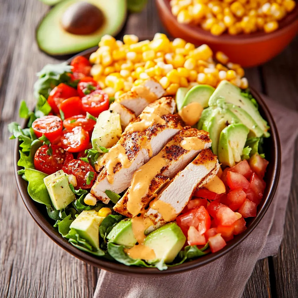 Southwest Chicken Cobb Salad with Chipotle Lime Dressing