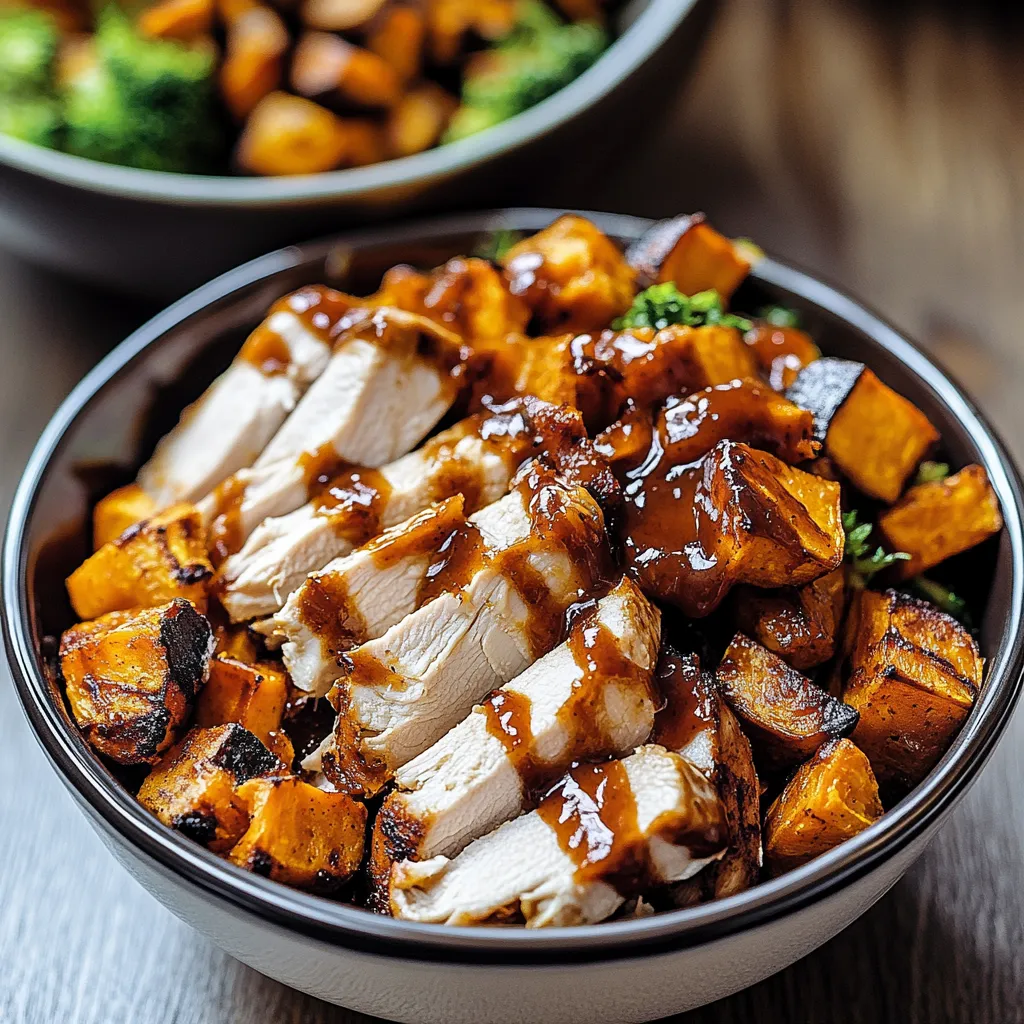 BBQ Chicken & Roasted Sweet Potato Bowls