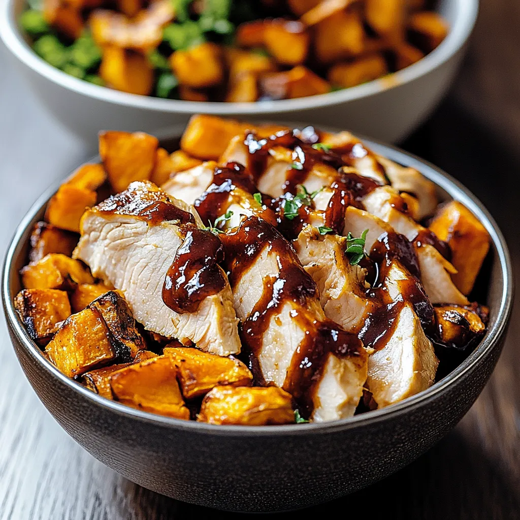 BBQ Chicken & Roasted Sweet Potato Bowls