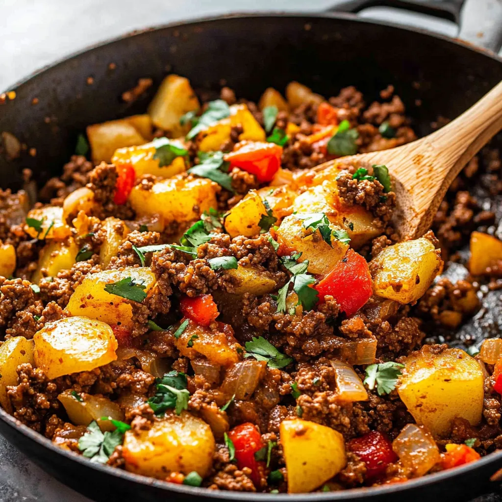 Mexican Ground Beef and Potato Skillet