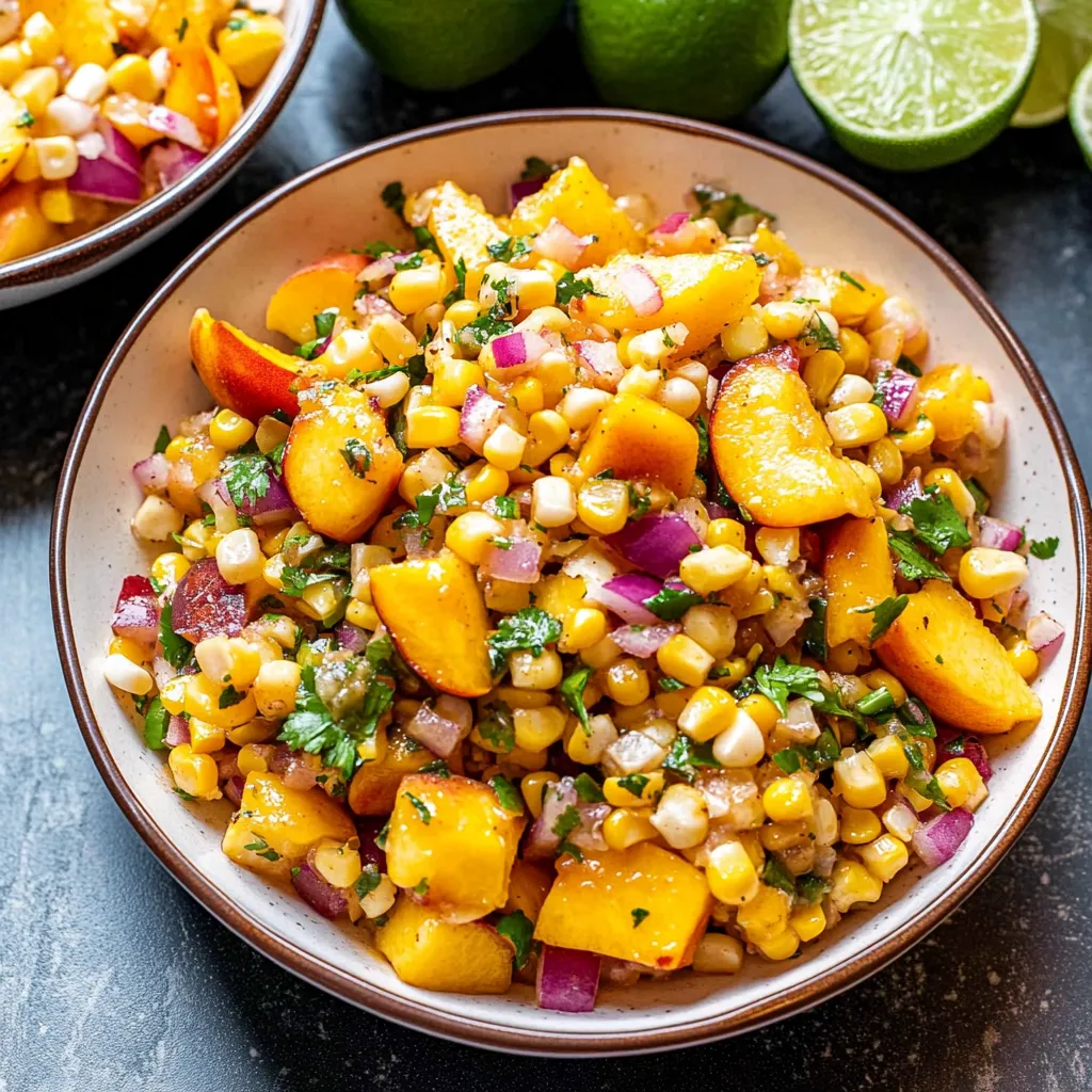 Peach Green Chile Corn Salsa