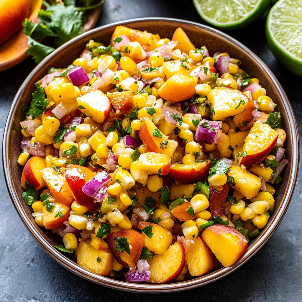 Peach Green Chile Corn Salsa