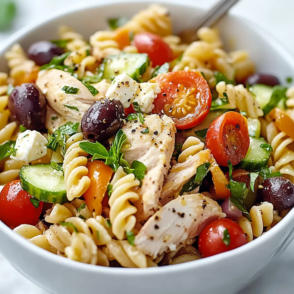 Mediterranean Chicken Pasta Salad