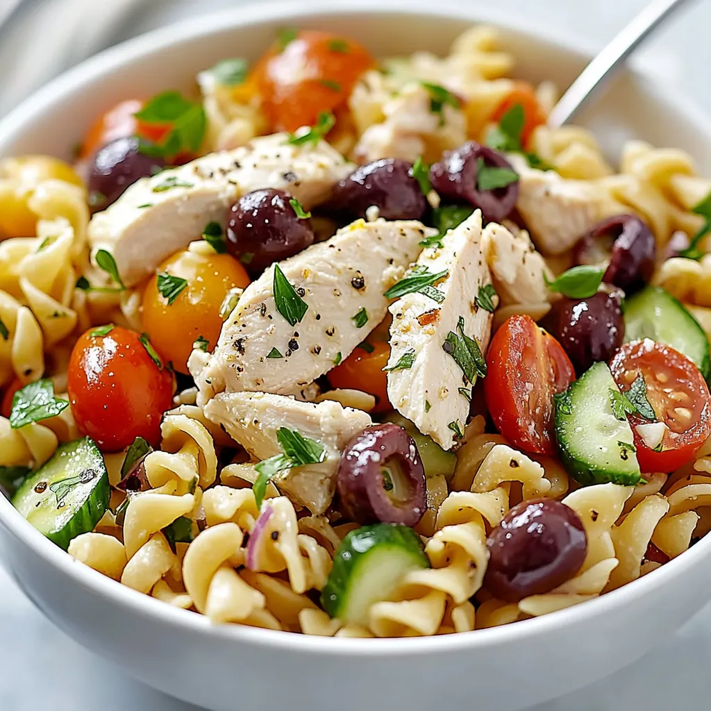Mediterranean Chicken Pasta Salad