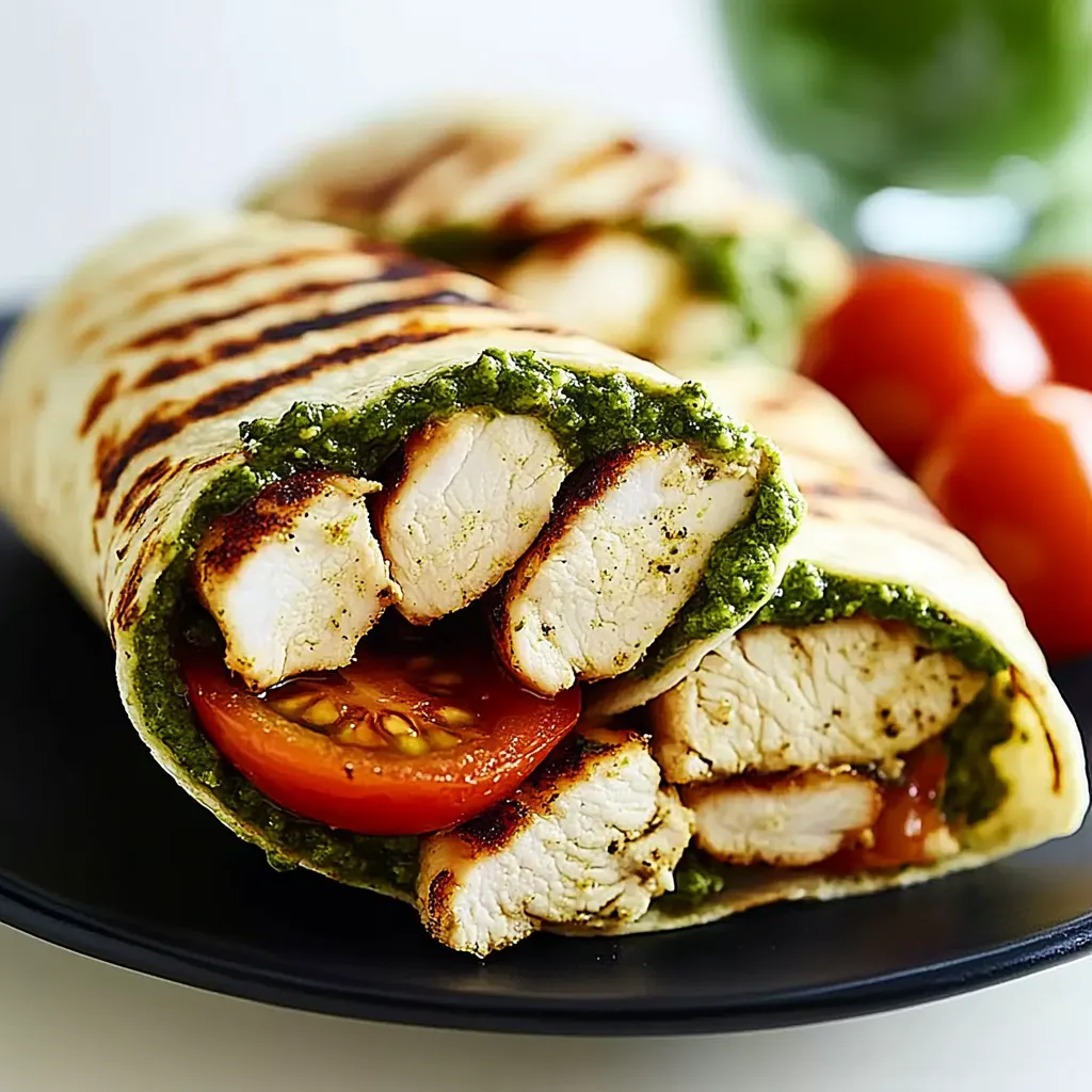 Bruschetta Chicken Pesto Wraps