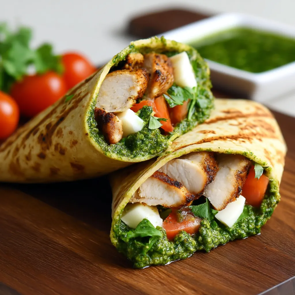 Bruschetta Chicken Pesto Wraps