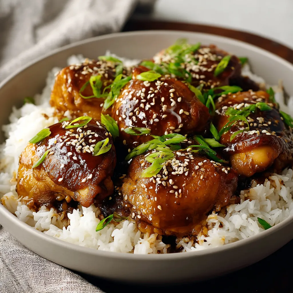 Honey Garlic Slow Cooker Chicken Thighs