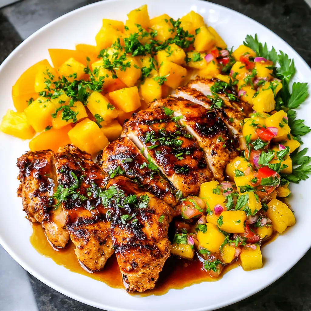 Grilled Mango Pineapple Chicken