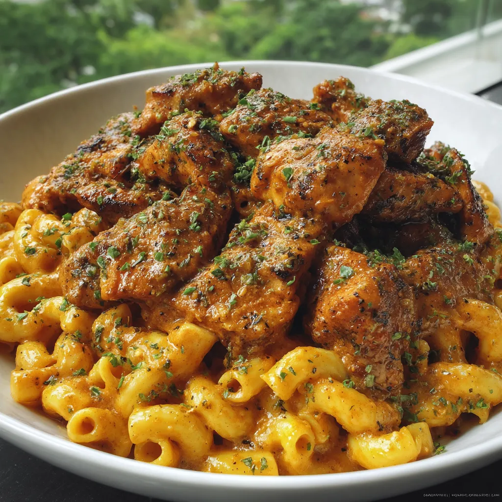 High-Protein Honey Garlic Butter Chicken with Mac & Cheese