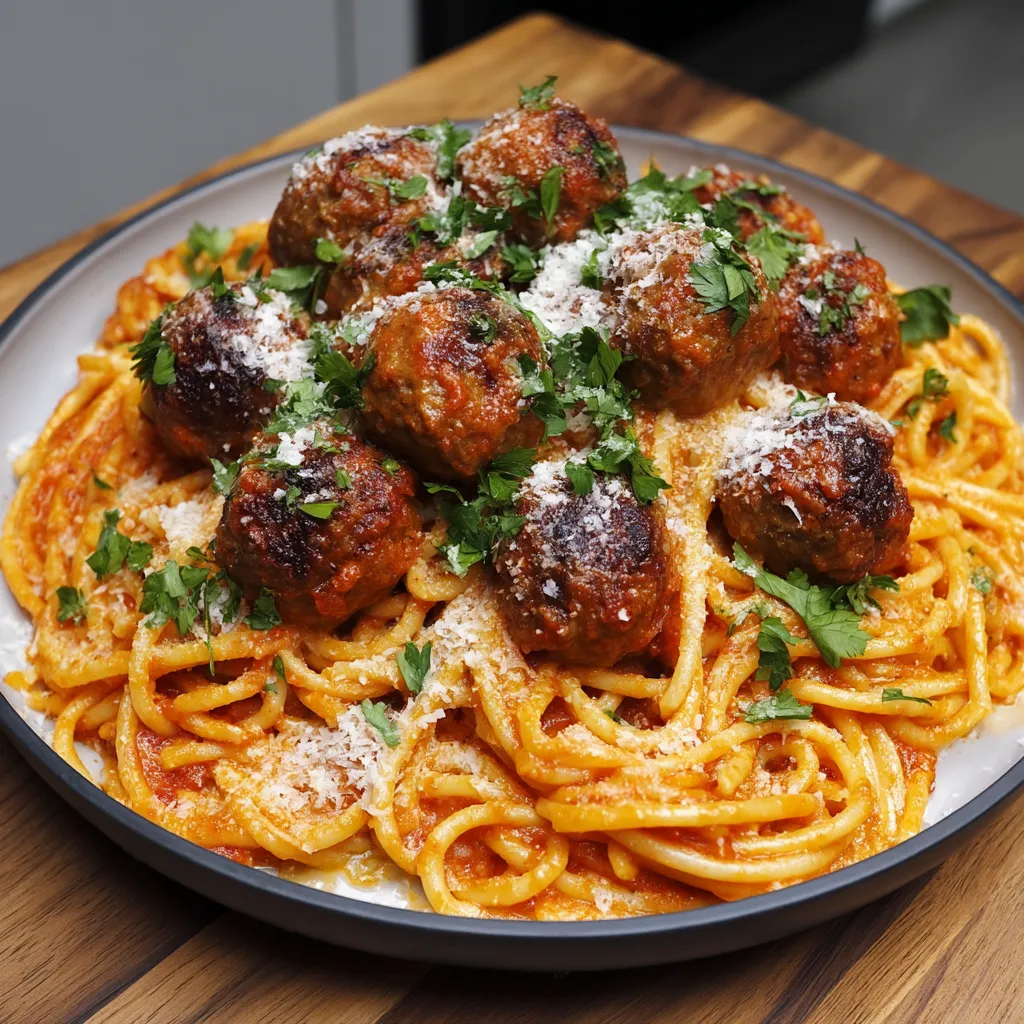 Creamy Spaghetti & Meatballs Recipe