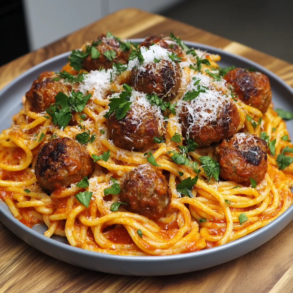 Creamy Spaghetti & Meatballs Recipe