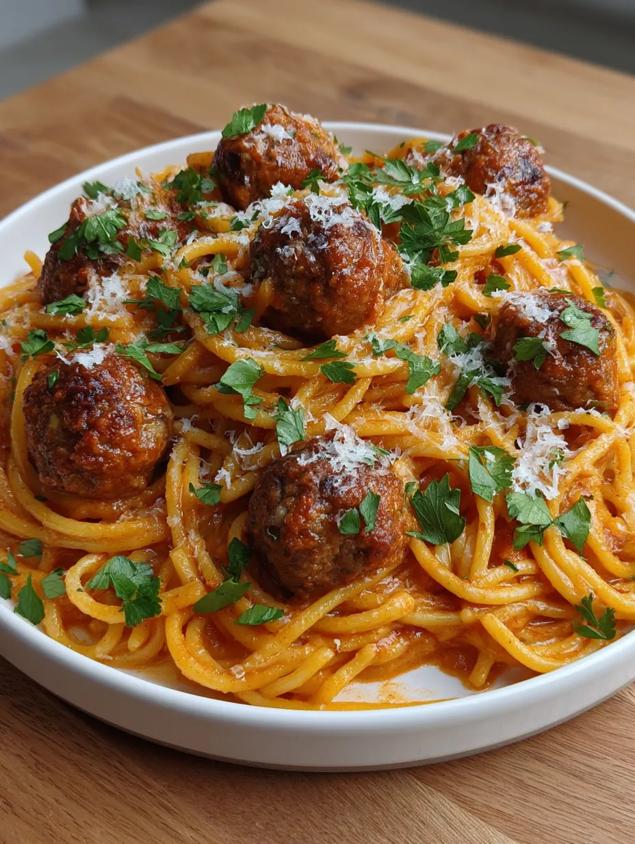 Creamy Spaghetti & Meatballs Recipe