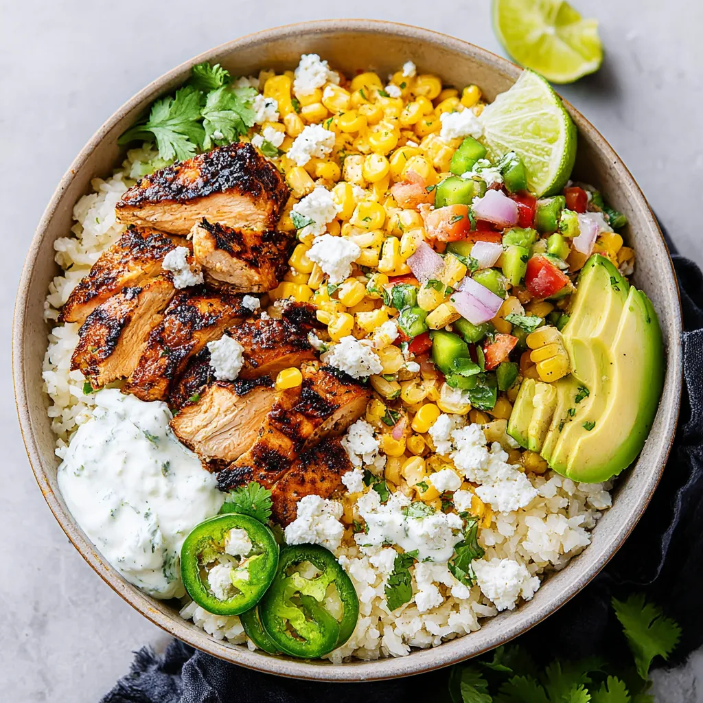 Street Corn Chicken Rice Bowl