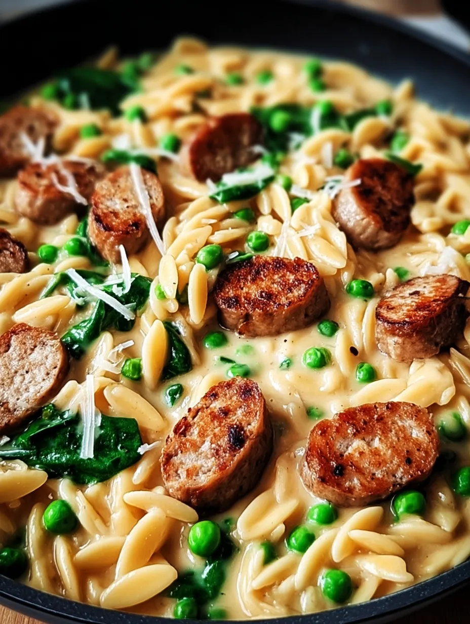 Irresistible Creamy Chicken Sausage Orzo Skillet