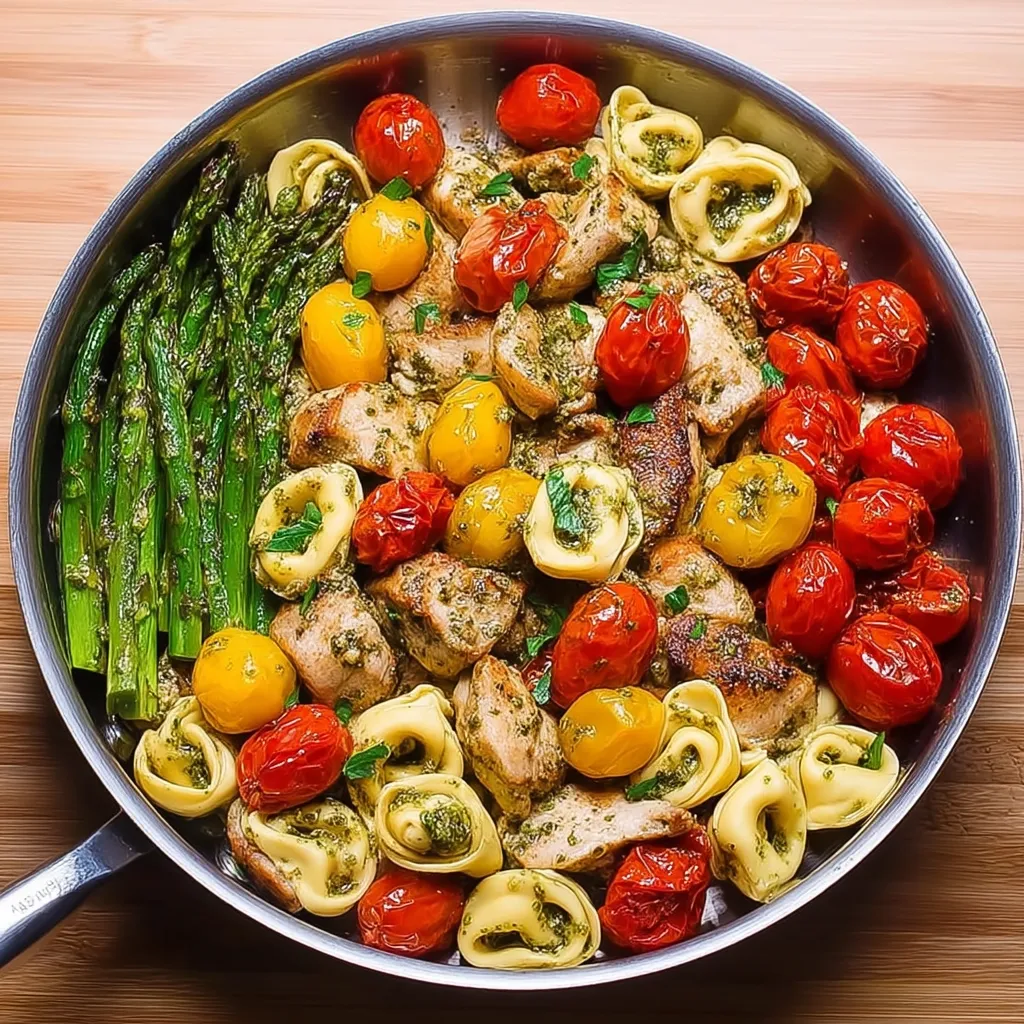Pesto Chicken Tortellini and Veggies