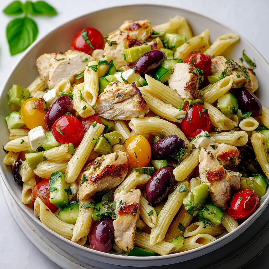 Mediterranean Chicken Pasta Salad
