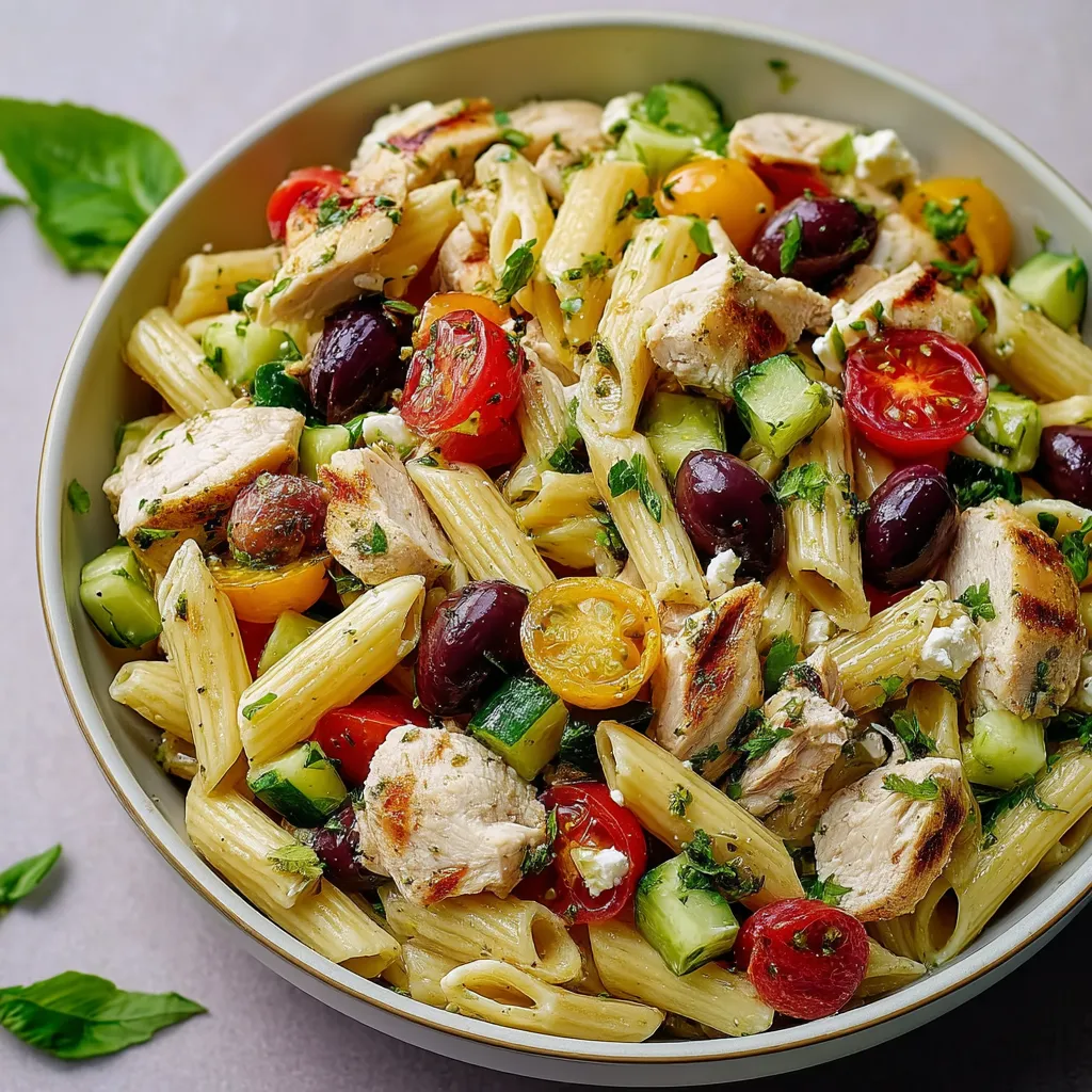 Mediterranean Chicken Pasta Salad