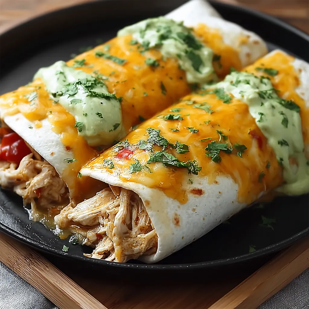 Smothered Baked Chicken Burritos