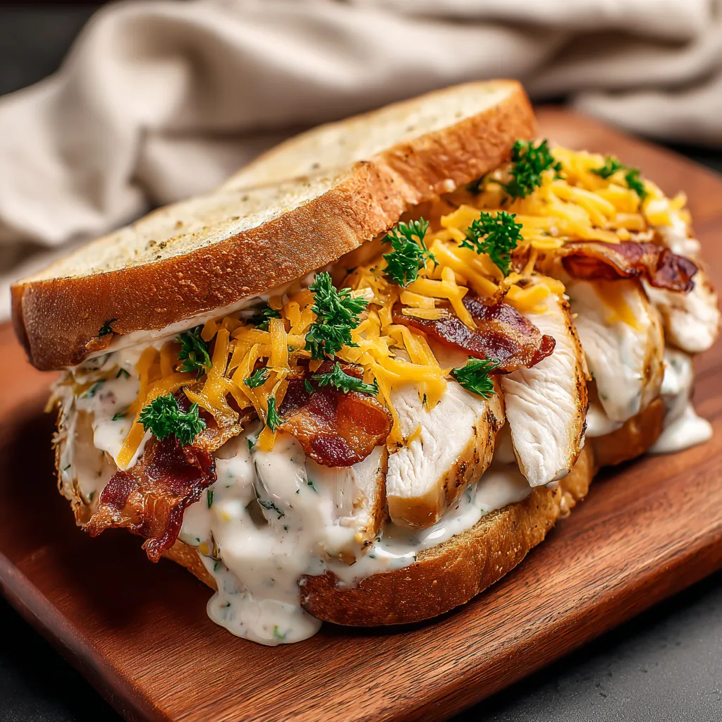 Cheesy Chicken Bacon Ranch Sandwich